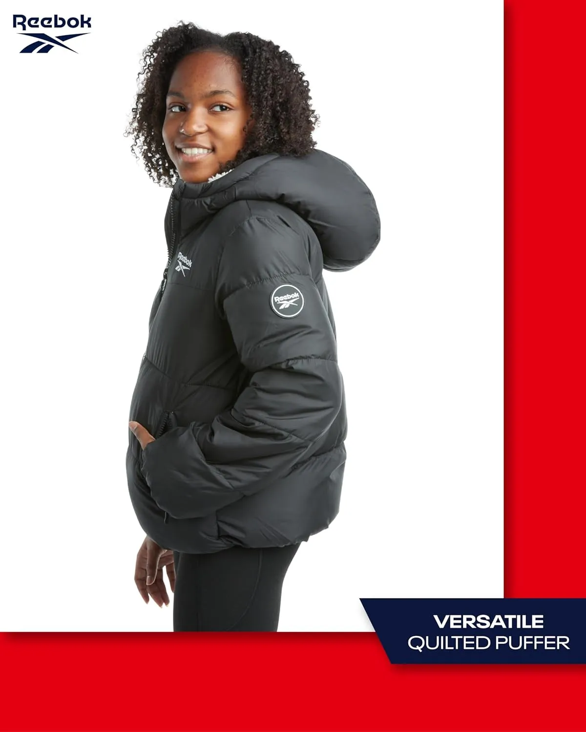 Reebok Girls Winter Jacket - Fleece Lined Heavyweight Quilted Puffer Parka Coat - Ski Jacket for Girls (4-16)