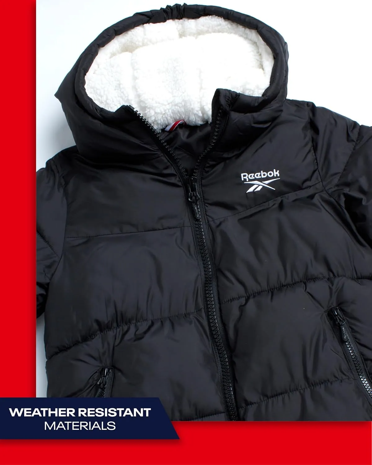 Reebok Girls Winter Jacket - Fleece Lined Heavyweight Quilted Puffer Parka Coat - Ski Jacket for Girls (4-16)