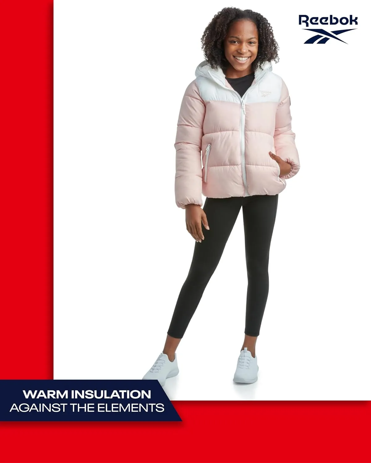 Reebok Girls Winter Jacket - Fleece Lined Heavyweight Quilted Puffer Parka Coat - Ski Jacket for Girls (4-16)