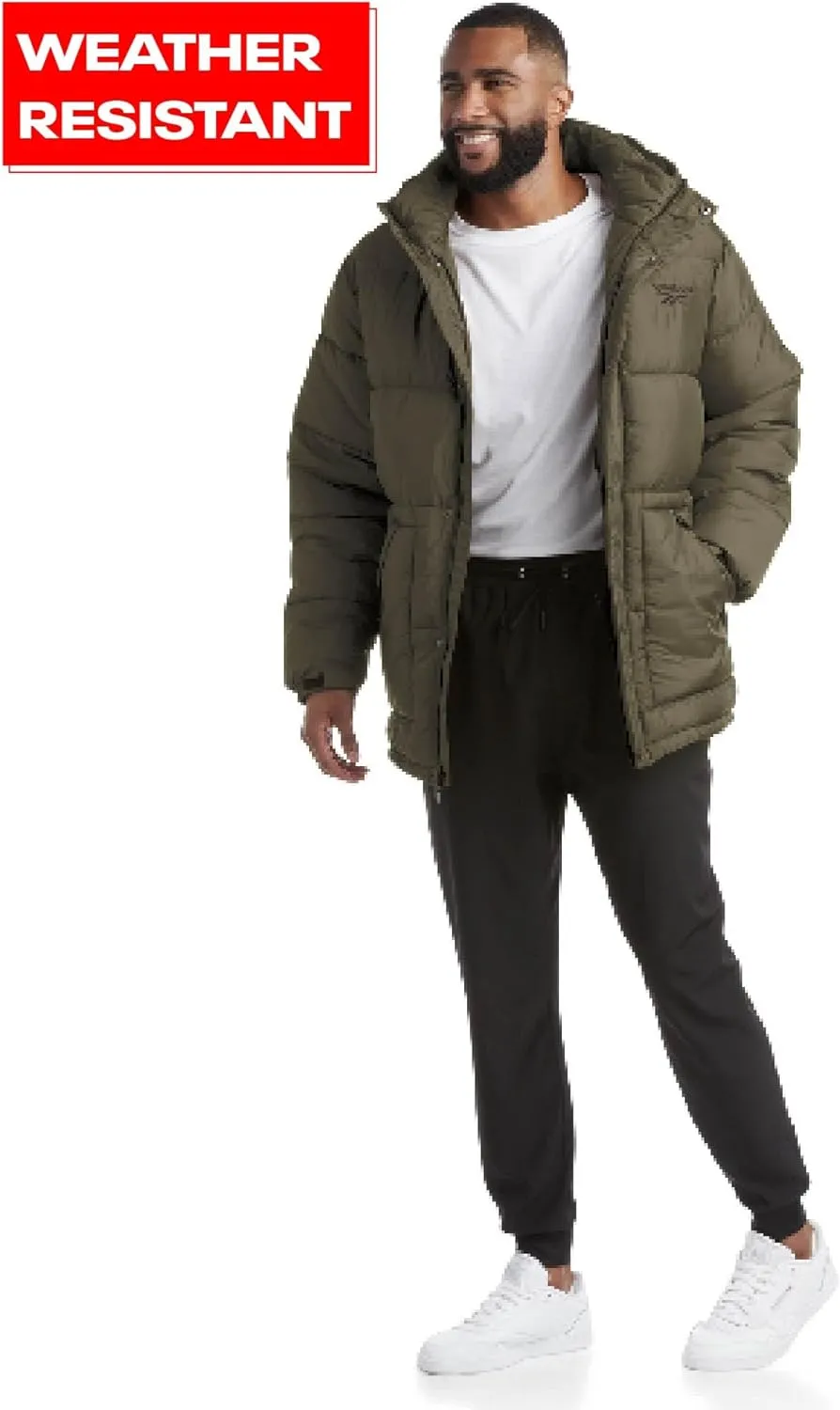 Reebok Men Winter Jacket - Puffer Parka Coat - Heavyweight Ski Jacket for Men, M-XXL