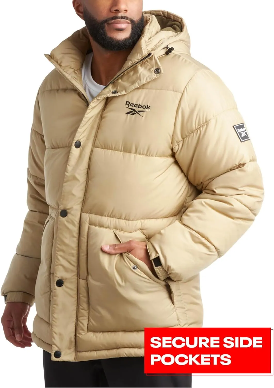 Reebok Men Winter Jacket - Puffer Parka Coat - Heavyweight Ski Jacket for Men, M-XXL