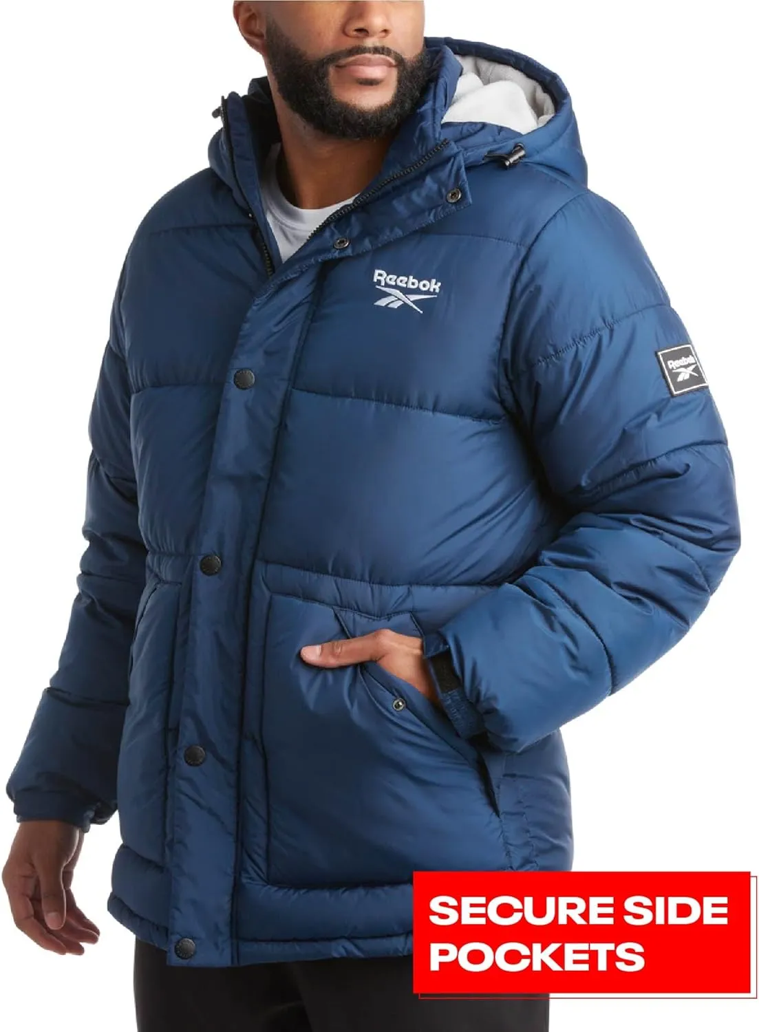 Reebok Men Winter Jacket - Puffer Parka Coat - Heavyweight Ski Jacket for Men, M-XXL