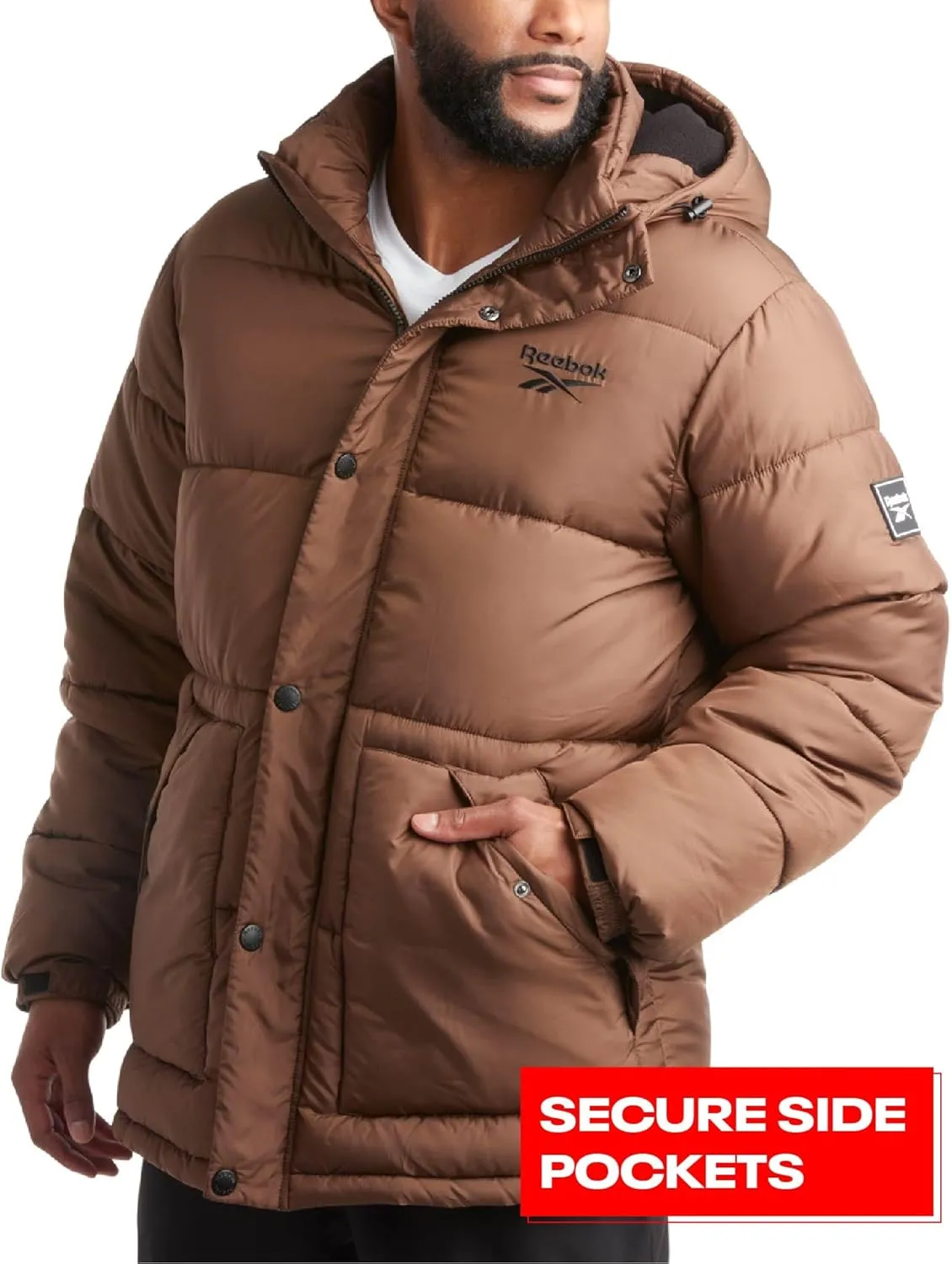 Reebok Men Winter Jacket - Puffer Parka Coat - Heavyweight Ski Jacket for Men, M-XXL