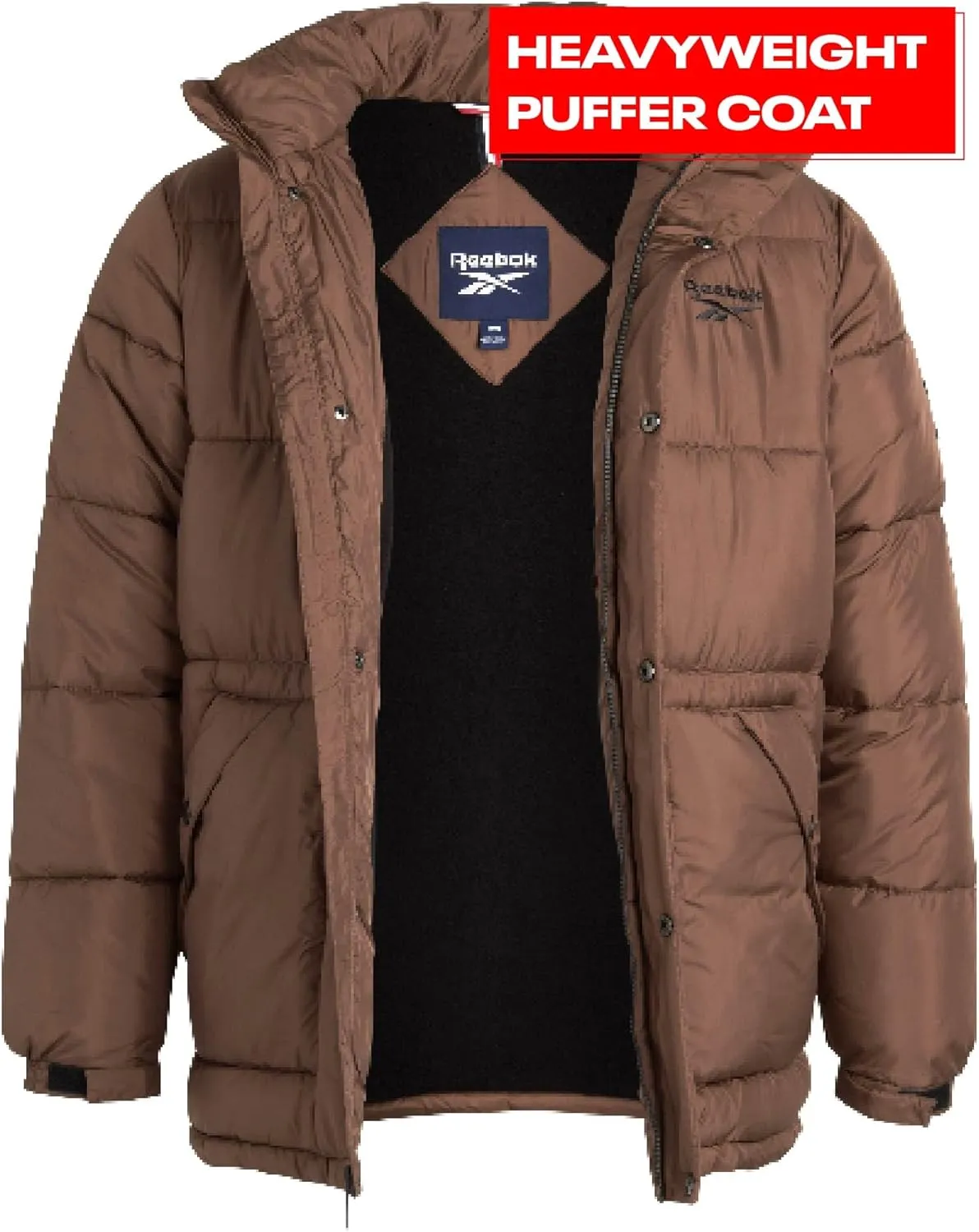 Reebok Men Winter Jacket - Puffer Parka Coat - Heavyweight Ski Jacket for Men, M-XXL