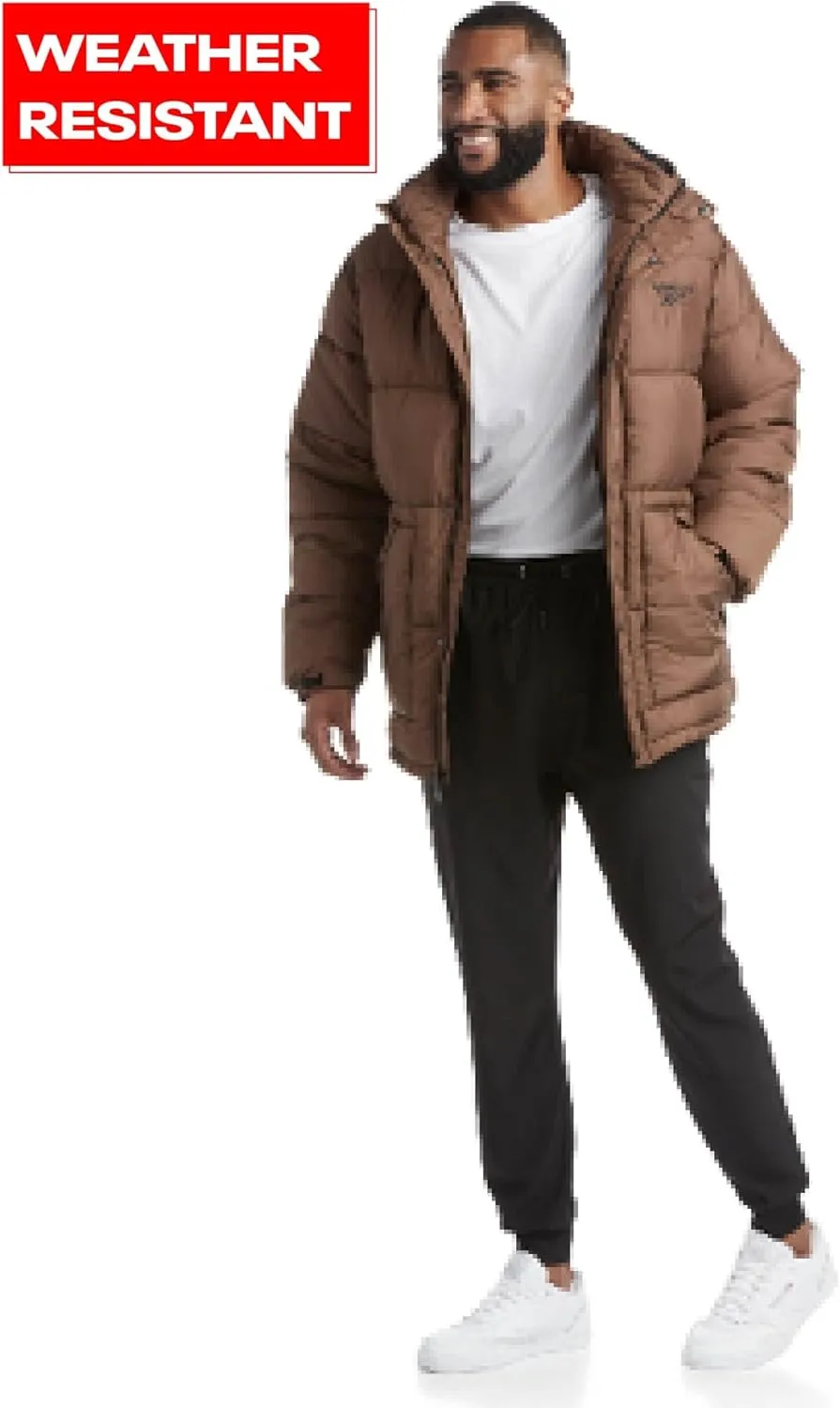 Reebok Men Winter Jacket - Puffer Parka Coat - Heavyweight Ski Jacket for Men, M-XXL