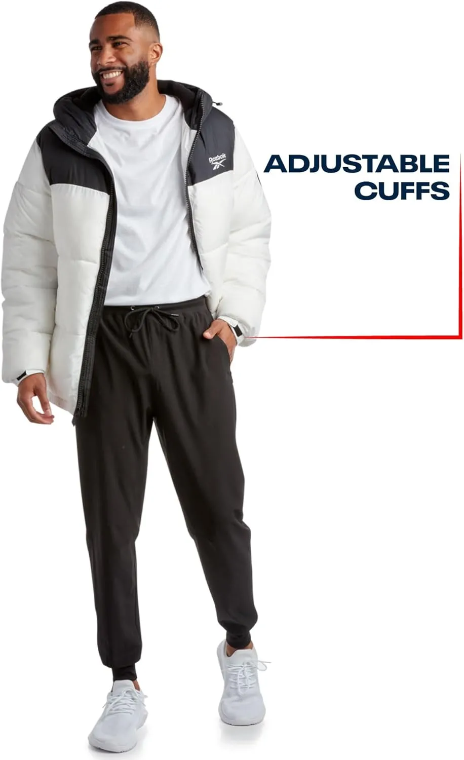 Reebok Men's Puffer Jacket - Heavyweight Quilted Puffer Coat with Wide Hood - Weather Resistant Ski Jacket for Men (M-XXL)