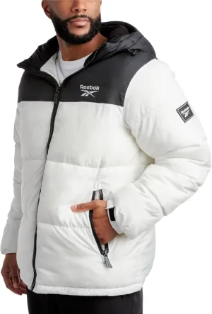 Reebok Men's Puffer Jacket - Heavyweight Quilted Puffer Coat with Wide Hood - Weather Resistant Ski Jacket for Men (M-XXL)