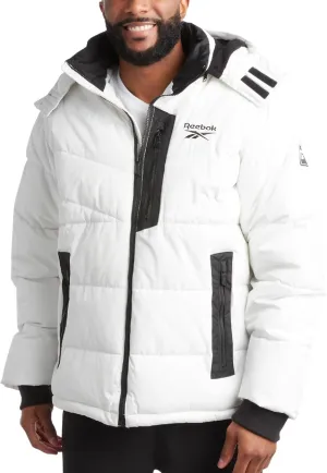 Reebok Men's Winter Jacket - Heavyweight Quilted Puffer Parka Coat - Weather Resistant Jacket for Men (L-XXL)