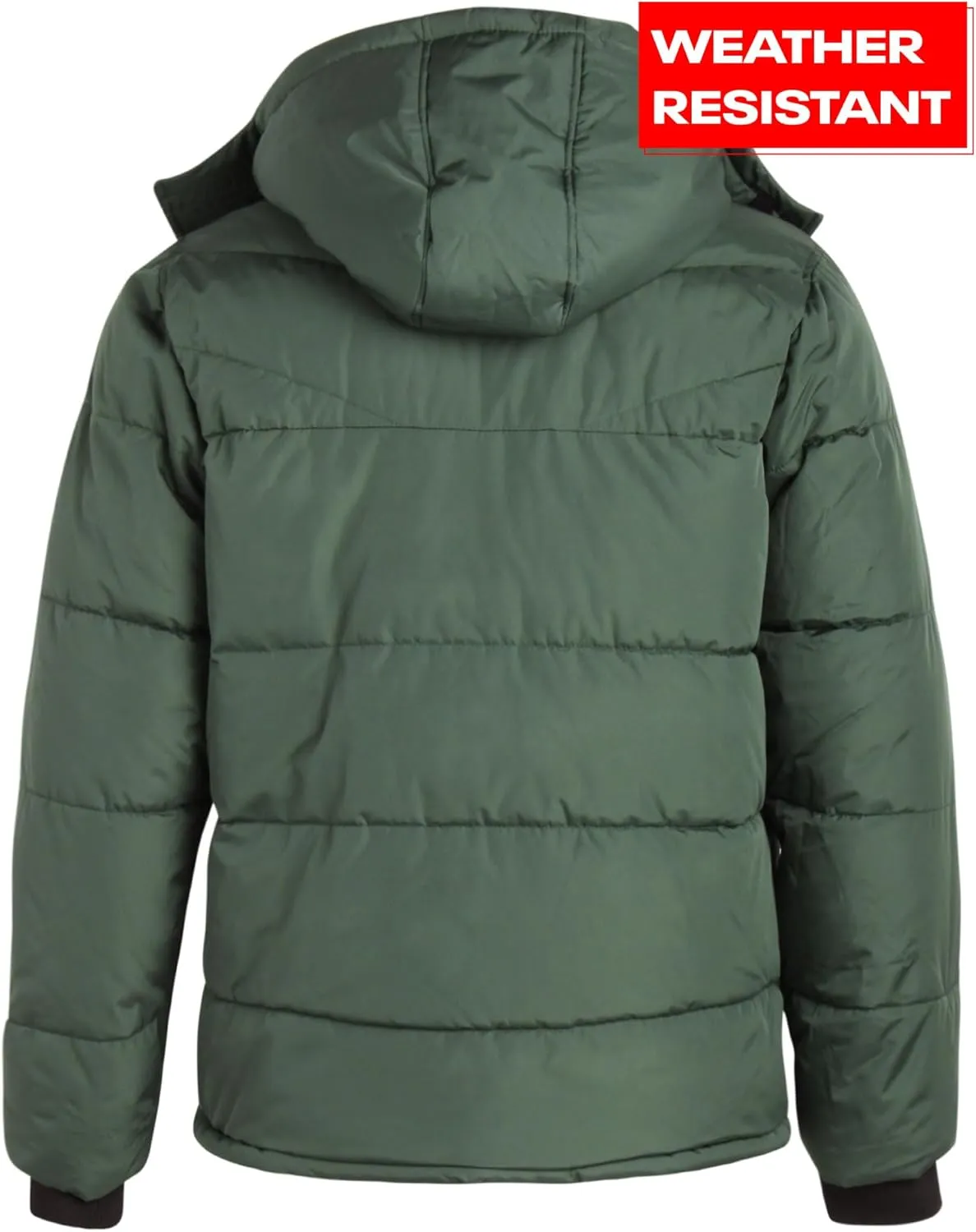 Reebok Men's Winter Jacket - Heavyweight Quilted Puffer Parka Coat - Weather Resistant Jacket for Men (L-XXL)