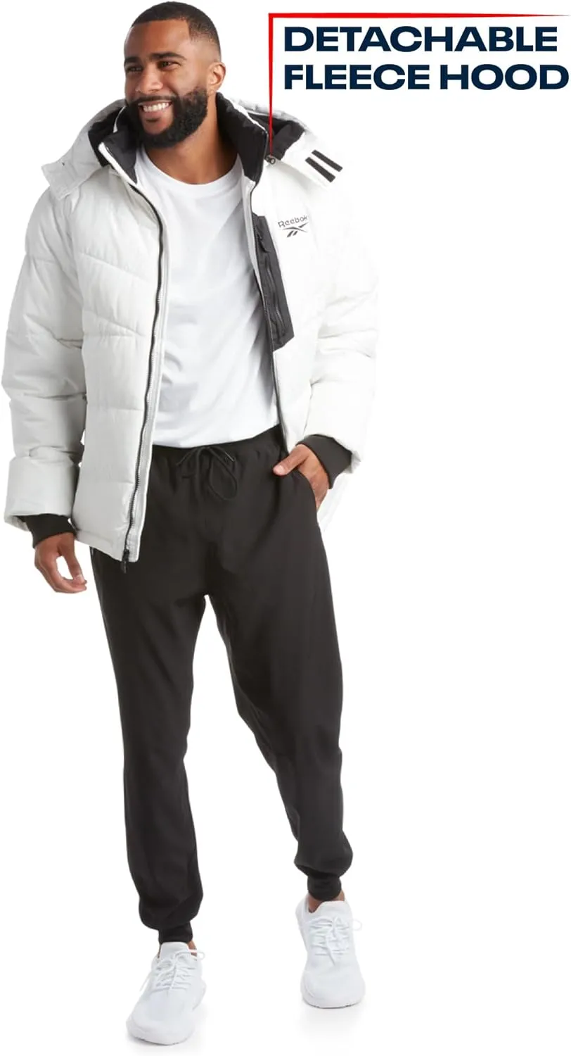 Reebok Men's Winter Jacket - Heavyweight Quilted Puffer Parka Coat - Weather Resistant Jacket for Men (L-XXL)