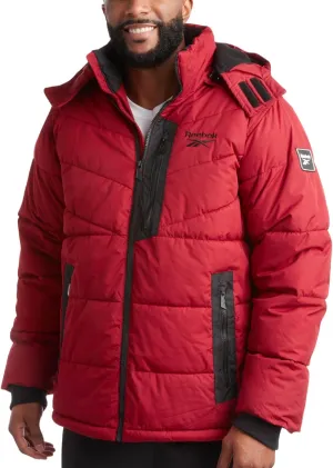 Reebok Men's Winter Jacket - Heavyweight Quilted Puffer Parka Coat - Weather Resistant Jacket for Men (L-XXL)