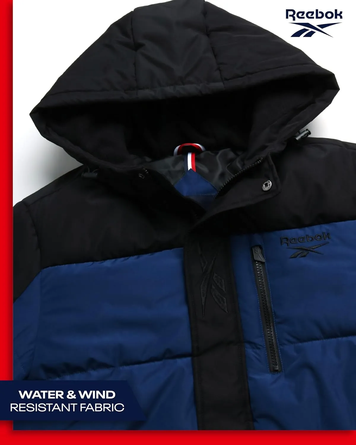 Reebok Men's Winter Jacket - Heavyweight Quilted Puffer Parka Coat - Weather Resistant Ski Jacket for Men (M-XXL)