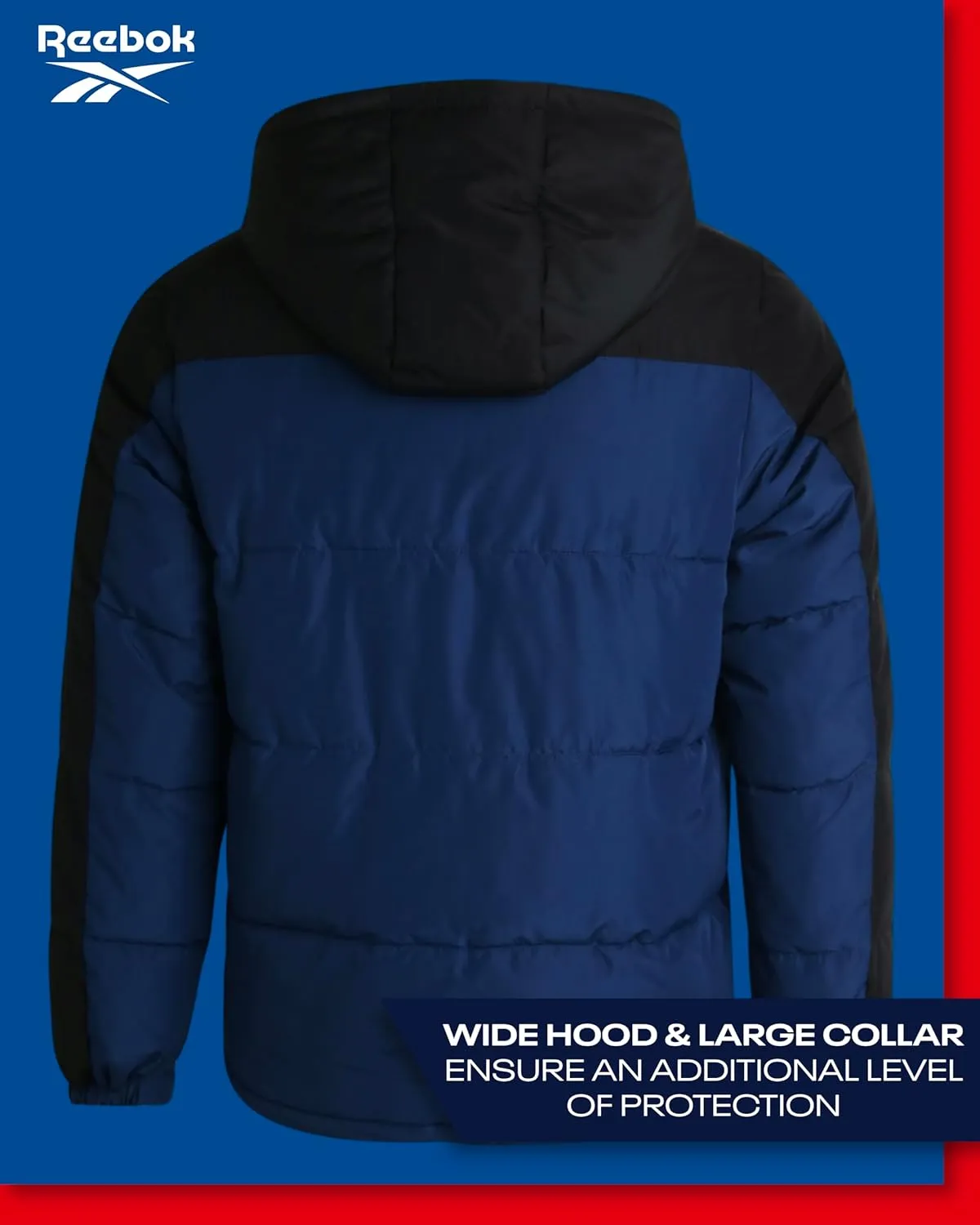 Reebok Men's Winter Jacket - Heavyweight Quilted Puffer Parka Coat - Weather Resistant Ski Jacket for Men (M-XXL)