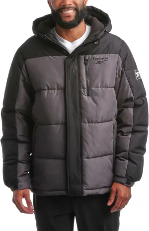 Reebok Men's Winter Jacket - Heavyweight Quilted Puffer Parka Coat - Weather Resistant Ski Jacket for Men (M-XXL)