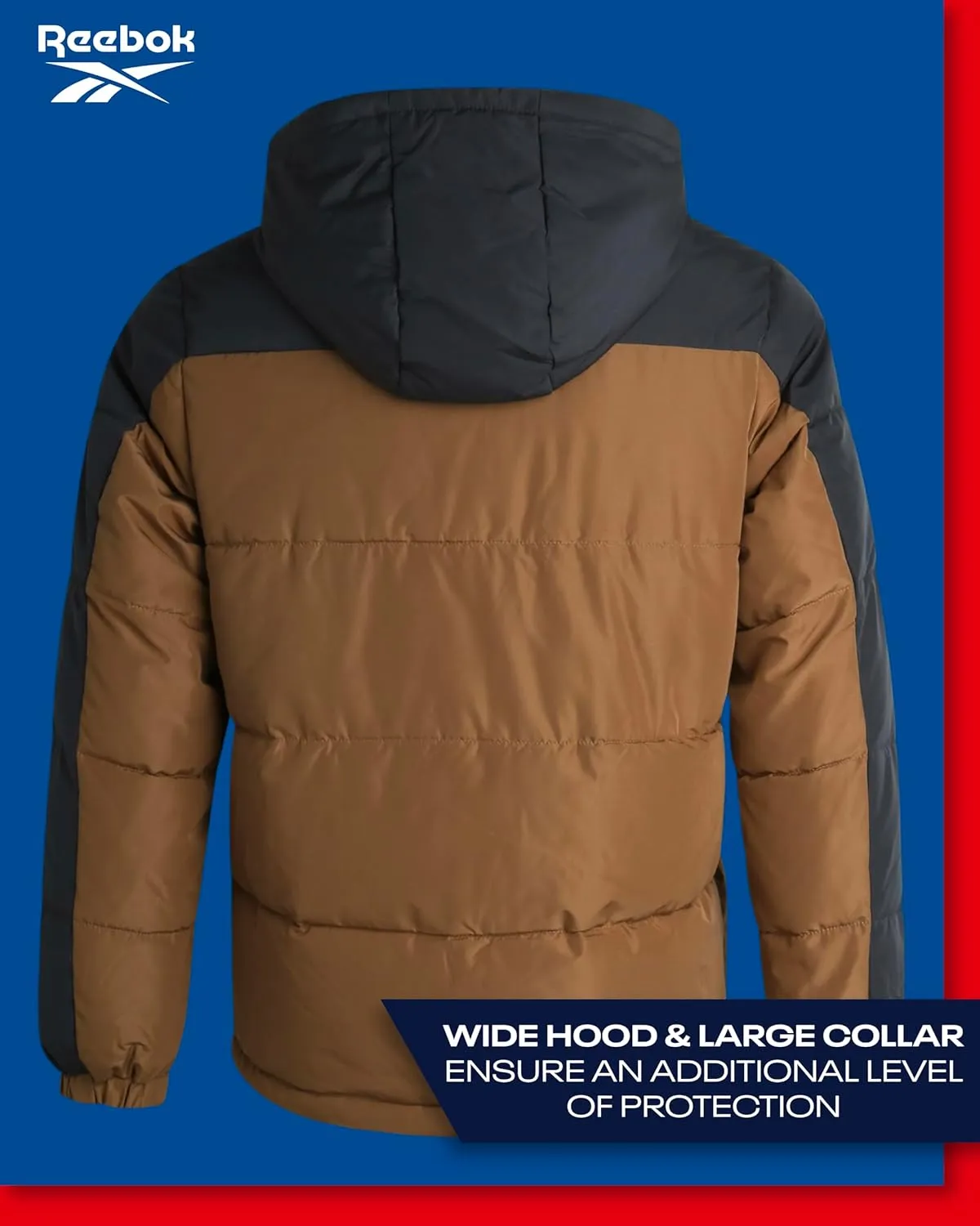 Reebok Men's Winter Jacket - Heavyweight Quilted Puffer Parka Coat - Weather Resistant Ski Jacket for Men (M-XXL)