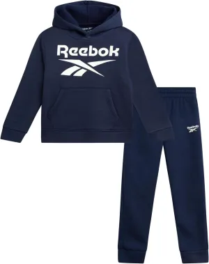 Reebok Toddler Boys' Sweatsuit Set - 2 Piece Active Fleece Hoodie Sweatshirt and Jogger Sweatpants Set for Boys (Sizes: 2T-7)