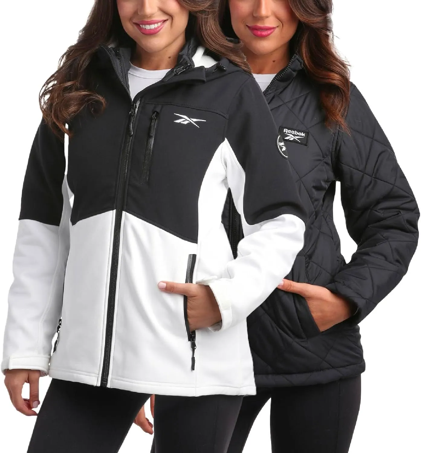 Reebok Womens Winter Coat  Waterproof Windbreaker Jacket with Removable Puffer Coat  System Jacket for Women (S-XL)
