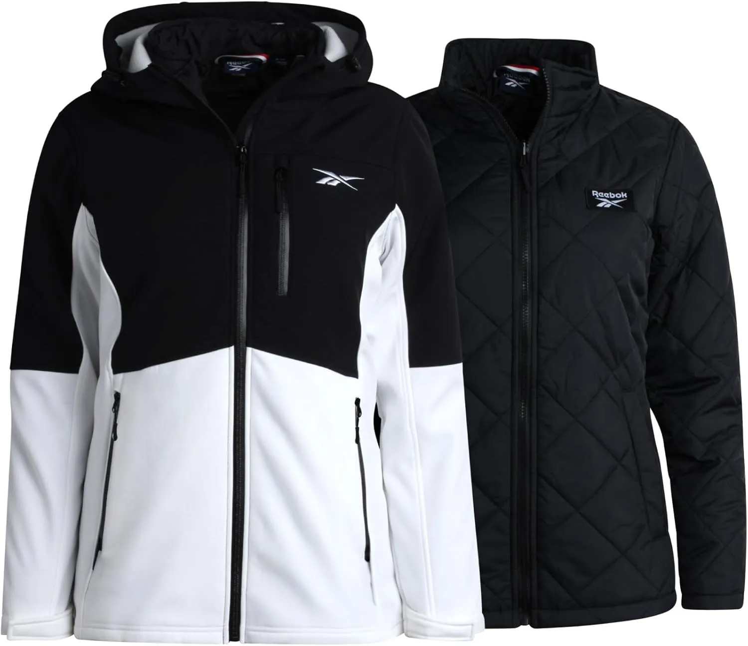 Reebok Womens Winter Coat  Waterproof Windbreaker Jacket with Removable Puffer Coat  System Jacket for Women (S-XL)