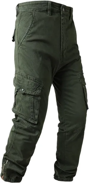 Regular Fit Stretchy Cargo Pants for Men Casual Sports Work Jogger Pants with Multi Pockets Outdoor Hiking Trousers