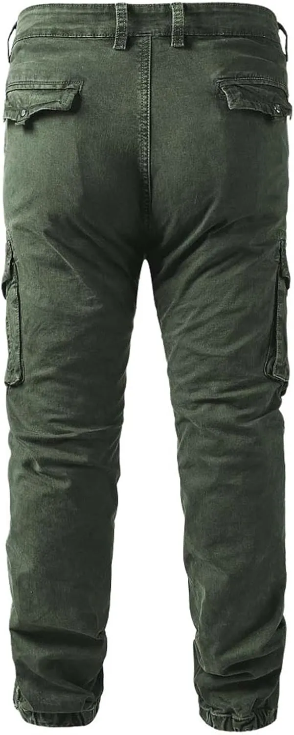 Regular Fit Stretchy Cargo Pants for Men Casual Sports Work Jogger Pants with Multi Pockets Outdoor Hiking Trousers