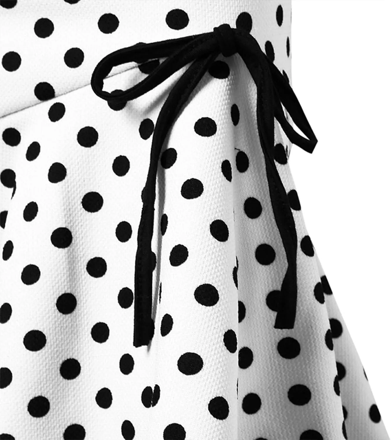 Retro Polka Dot Fishtail Midi Skirt for Women A Line Crossover High Waist Lace Up Ruffle Hem Bodycon Party Pencil Skirt