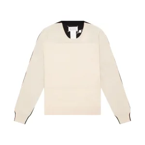Reverse Two Tone Sweater in Beige