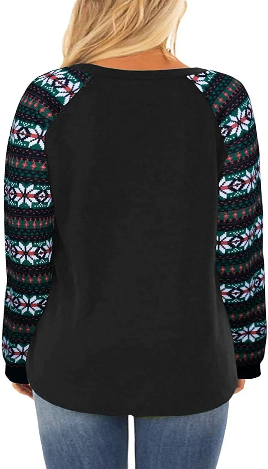 ROSRISS Womens Plus Size Long Sleeve Tunic Crewneck Colorblock Striped Tee Shirt