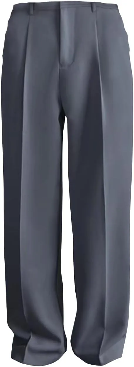 RTRDE Men's Pants Business Casual Pants Loose Solid Color Pleated Dress Pants Trousers for Men, 32-38
