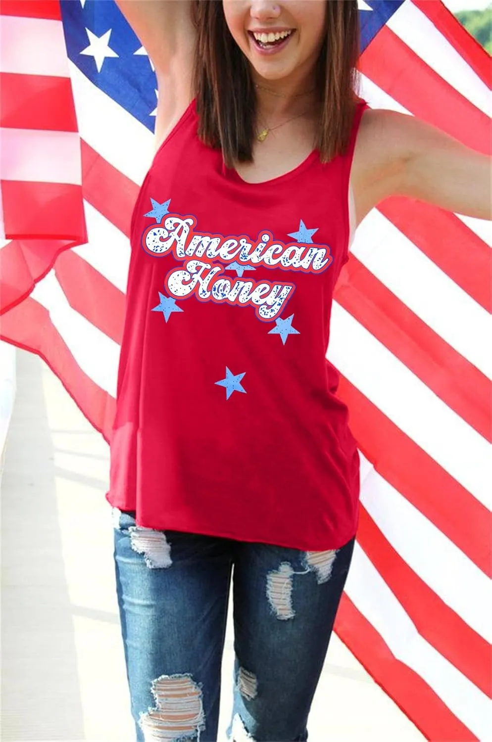SFHFY American Flag Tank Top Women: Glitter 4th of July Sleeveless Tee Patriotic Shirt Memorial Day Summer Vest Tops
