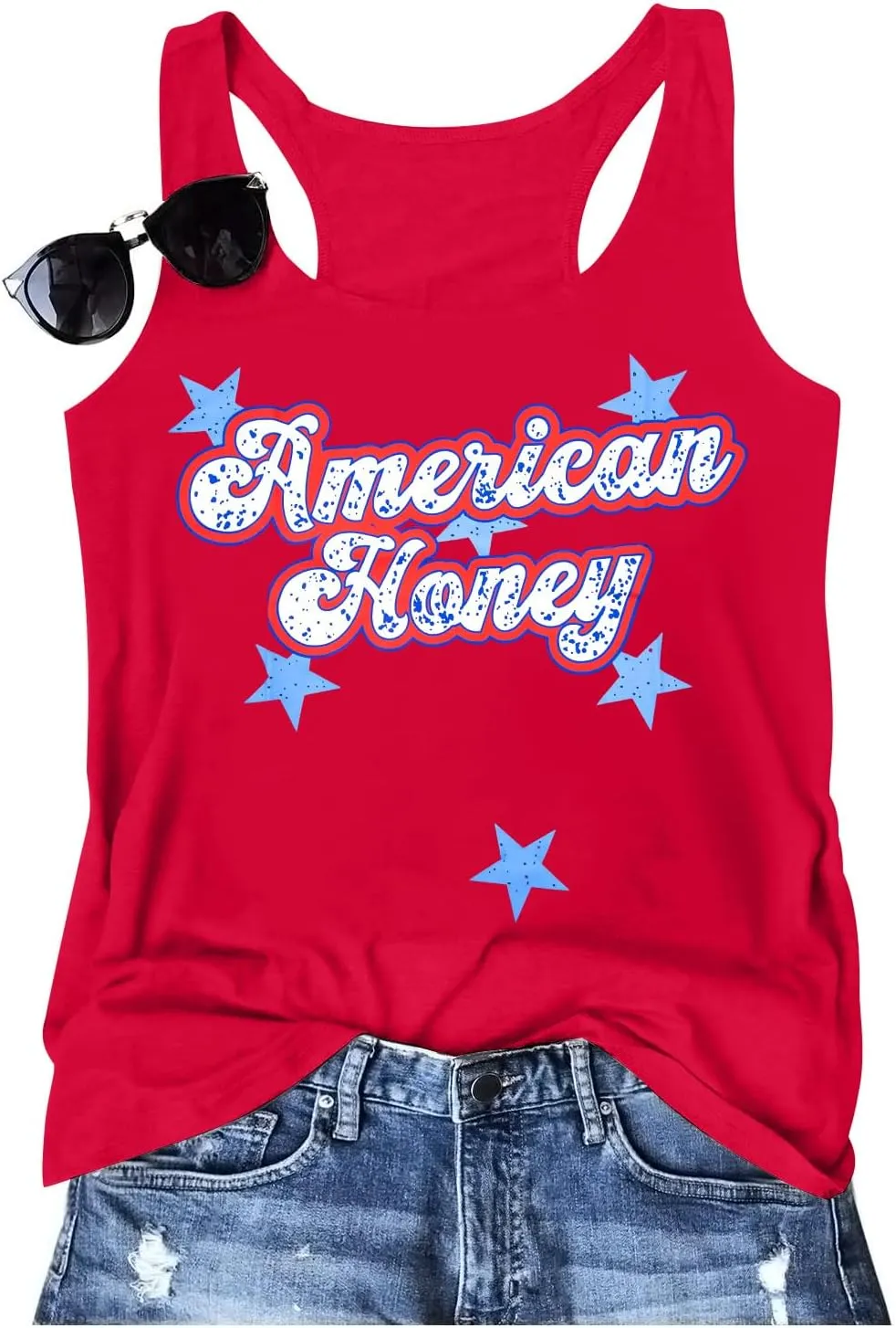 SFHFY American Flag Tank Top Women: Glitter 4th of July Sleeveless Tee Patriotic Shirt Memorial Day Summer Vest Tops