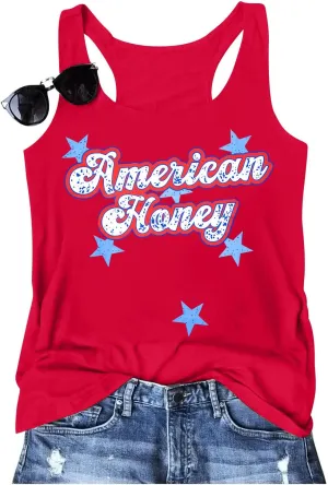 SFHFY American Flag Tank Top Women: Glitter 4th of July Sleeveless Tee Patriotic Shirt Memorial Day Summer Vest Tops