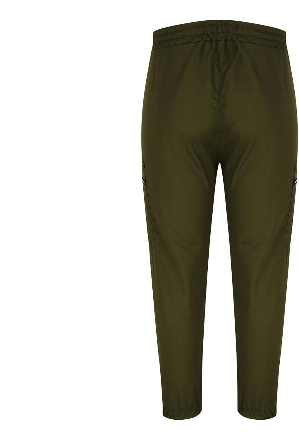 Sinzelimin Men Cargo Pants Fashion Drawstring Zipper Pockets Workwear Fishing Trouser Stretch Slim Fit Full Length Sweatpant