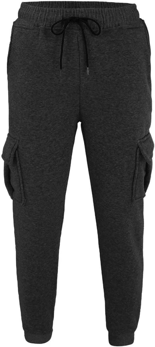 Slim Fit Cargo Pants Mens Multi-Pockets Solid Jpggers Sweatpants Drawstring Outdoor Athletic Cotton Lounge Track Pants