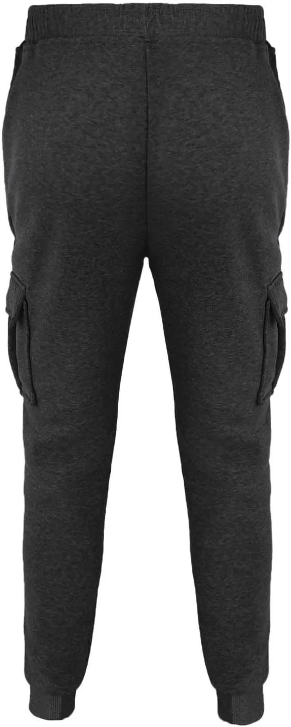Slim Fit Cargo Pants Mens Multi-Pockets Solid Jpggers Sweatpants Drawstring Outdoor Athletic Cotton Lounge Track Pants