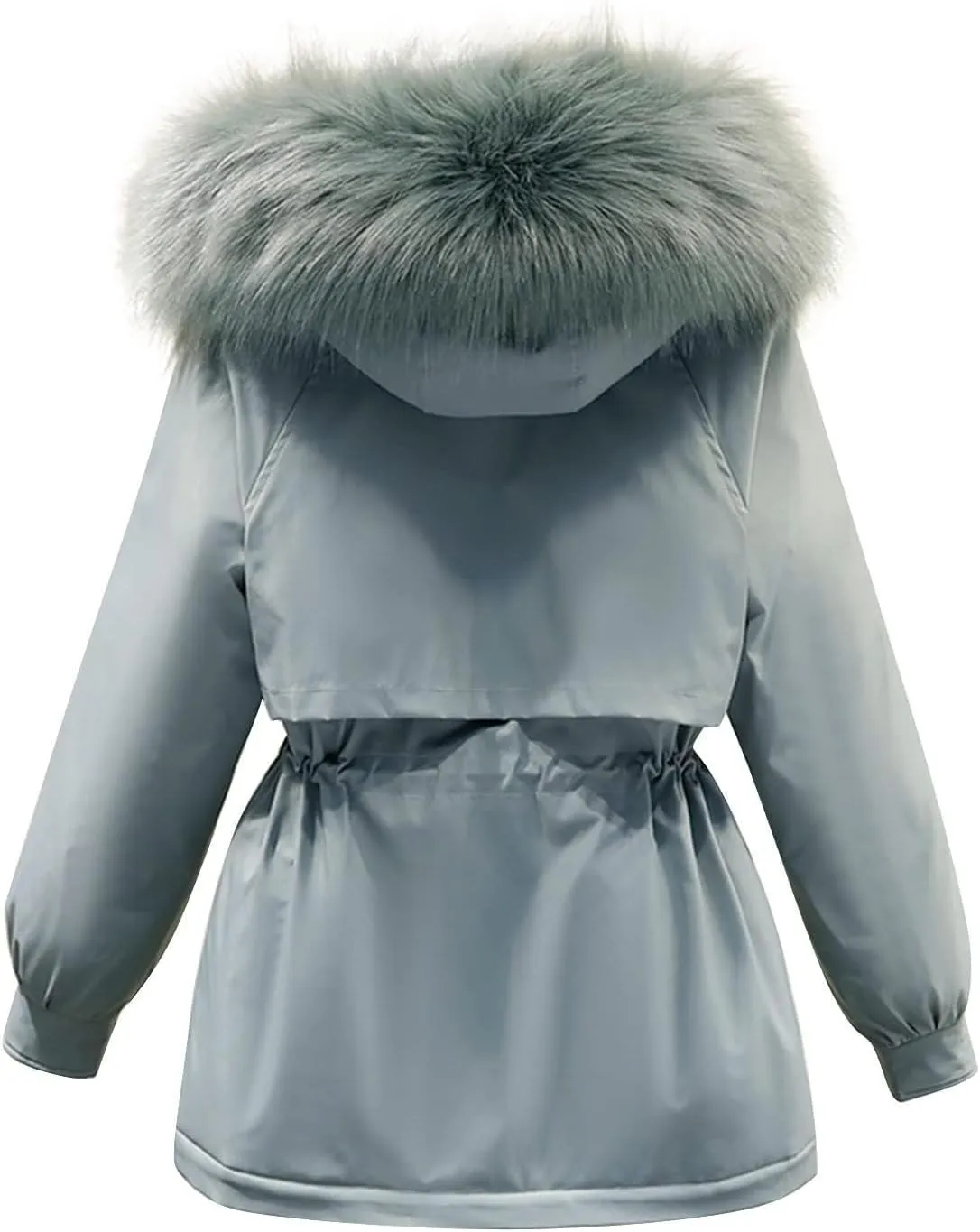 Smoneyful Womens Down Jacket with Hood Thicked Puffer Jacket Packable Cotton-Padded Jacket Winter Loose Parka Jacket Coat