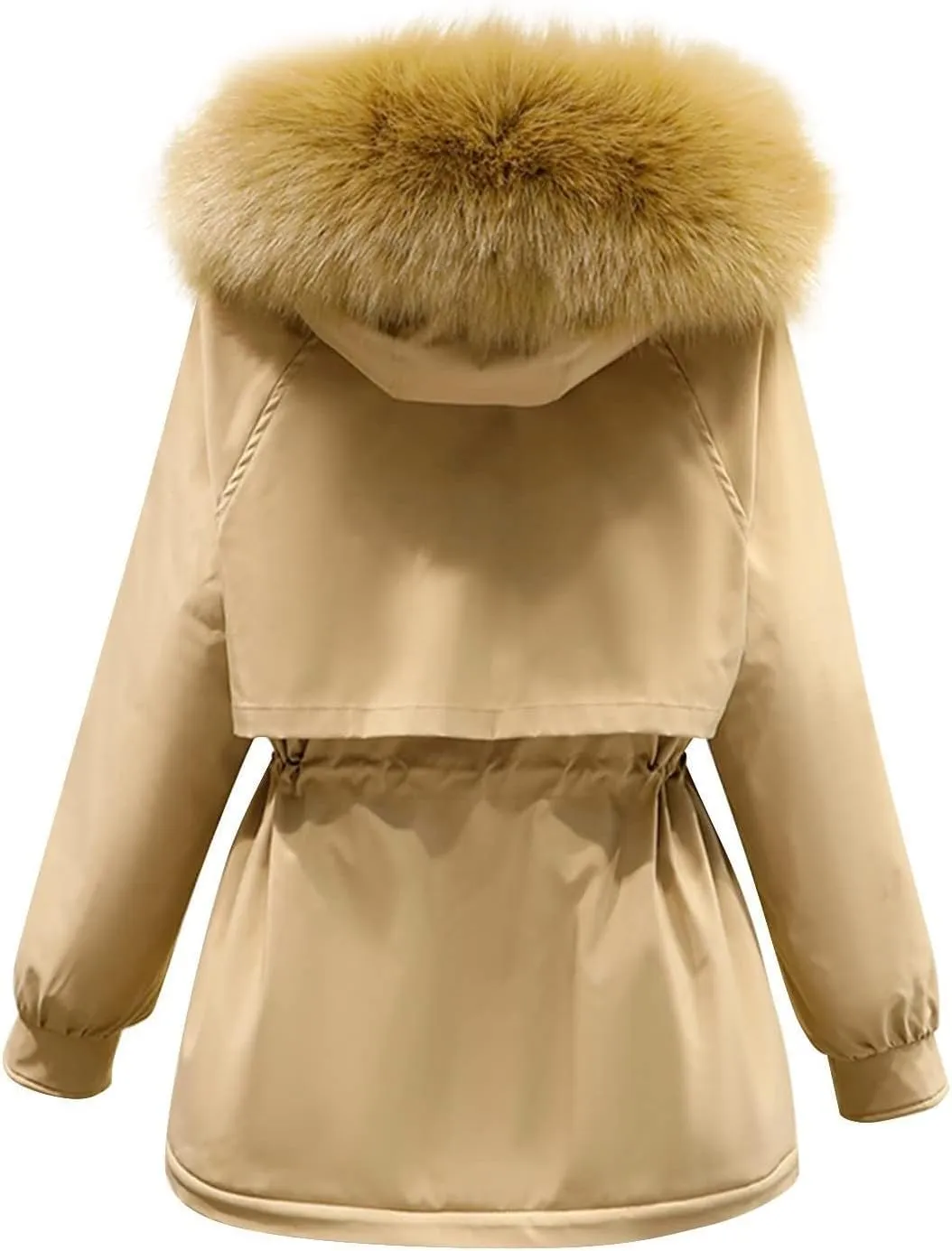 Smoneyful Womens Down Jacket with Hood Thicked Puffer Jacket Packable Cotton-Padded Jacket Winter Loose Parka Jacket Coat