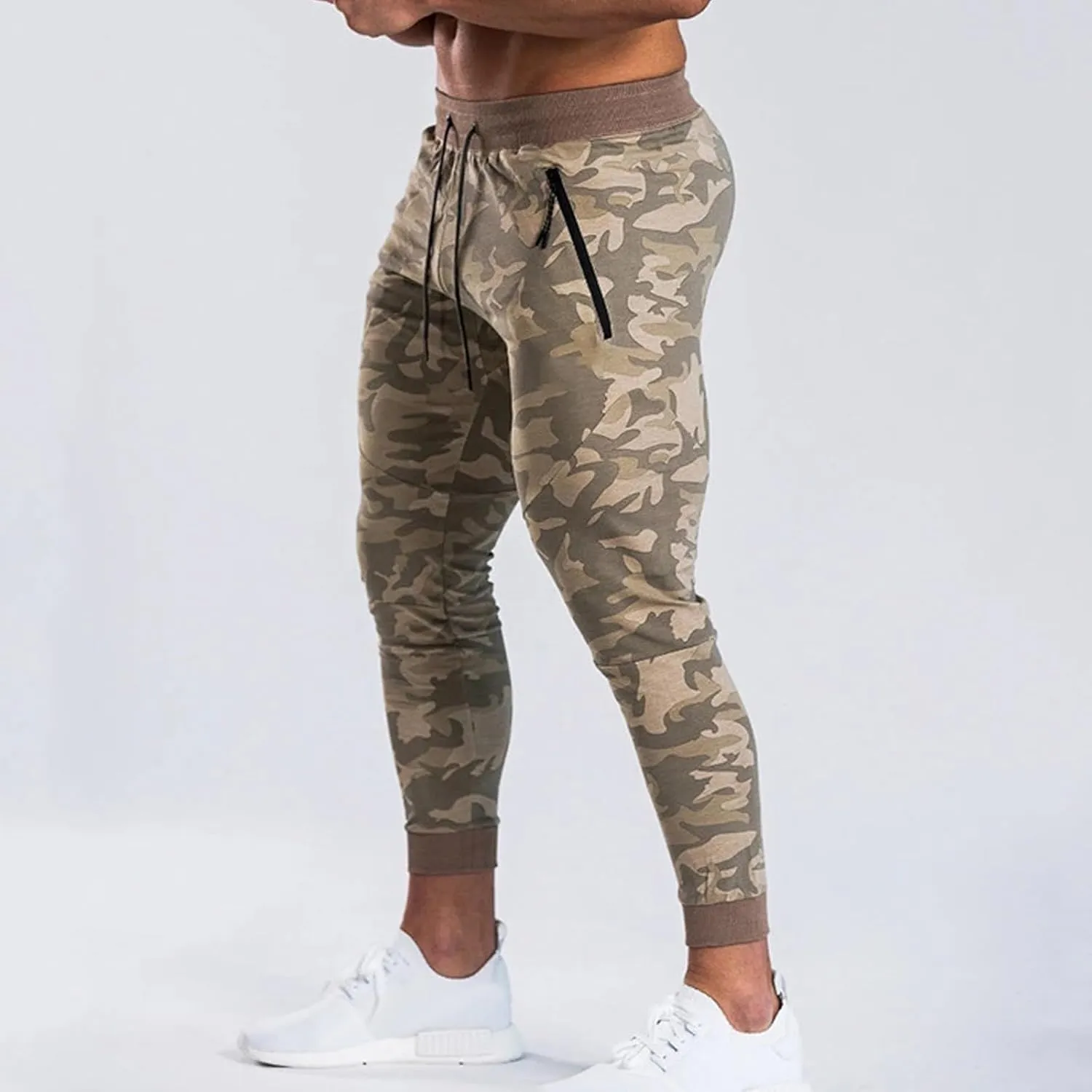 Sports Men's Tights Pants Stretchy Yoga Pants Slim Fit Sport Pant Drawstring Workout Trousers Soft Running Pants