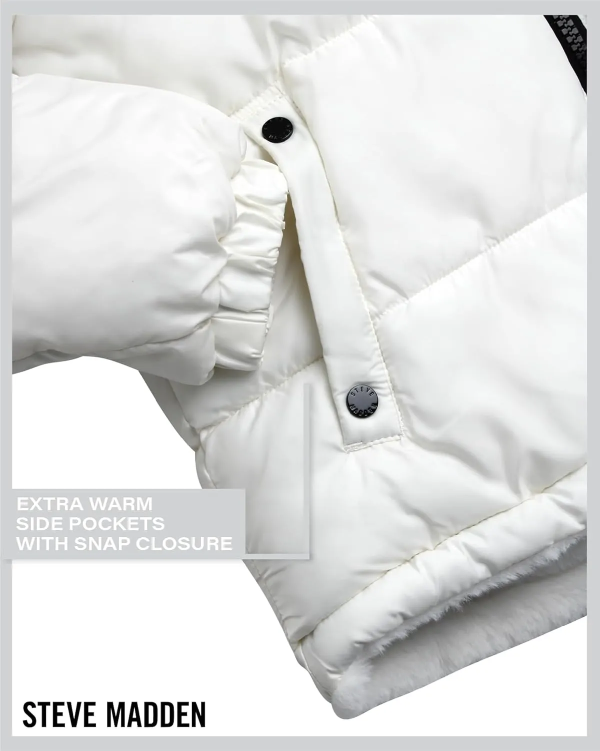 Steve Madden Women's Winter Jacket - Heavyweight Reversible Quilted Puffer Parka Coat Faux Fur Lined Jacket for Women (S-XL)