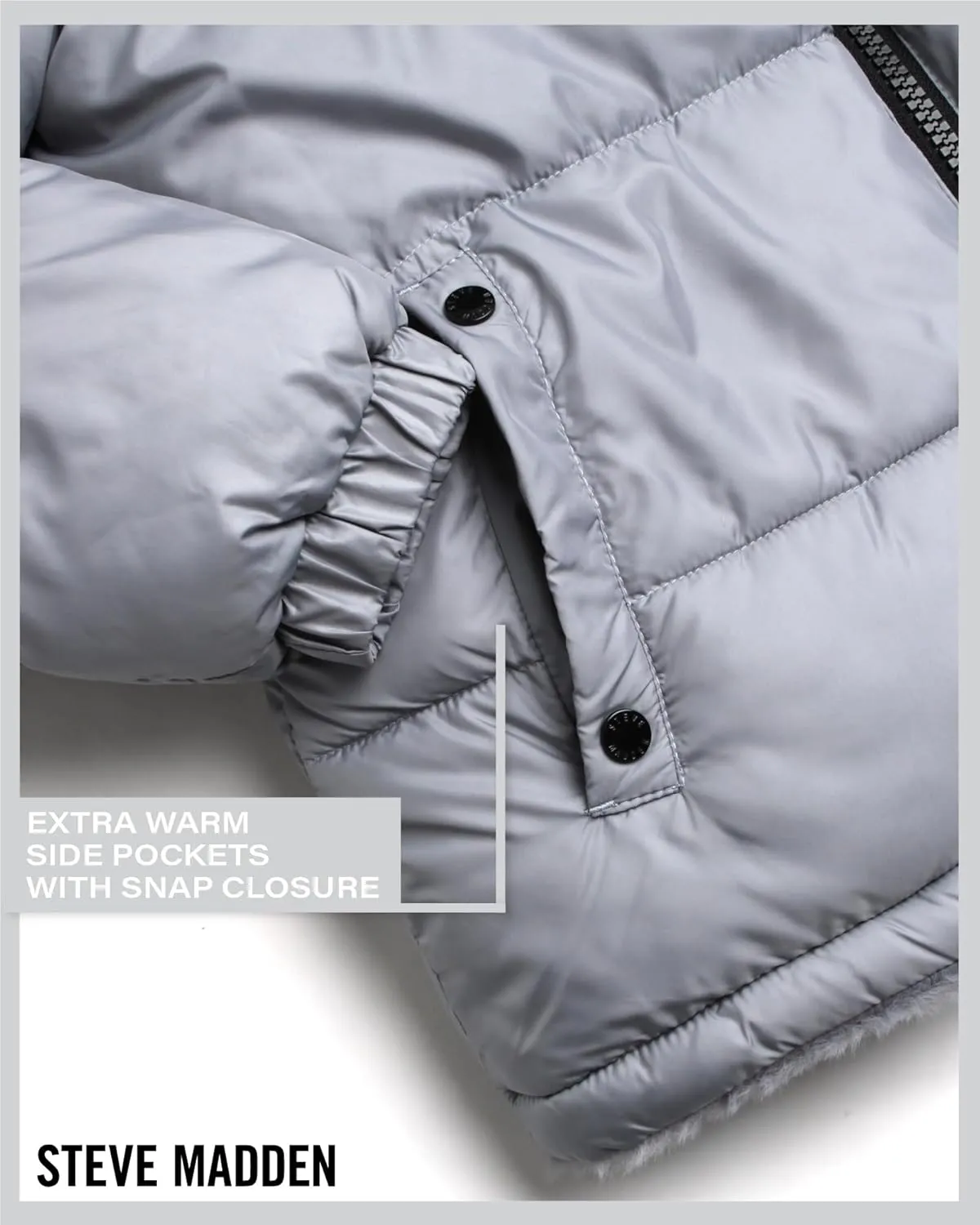 Steve Madden Women's Winter Jacket - Heavyweight Reversible Quilted Puffer Parka Coat Faux Fur Lined Jacket for Women (S-XL)