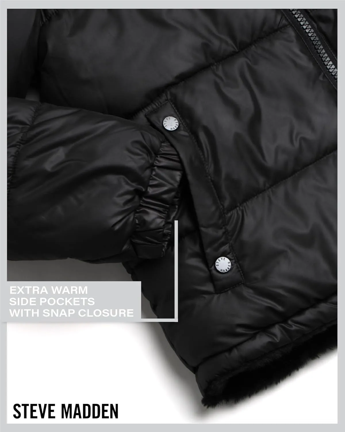 Steve Madden Women's Winter Jacket - Heavyweight Reversible Quilted Puffer Parka Coat Faux Fur Lined Jacket for Women (S-XL)