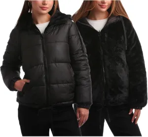 Steve Madden Women's Winter Jacket - Heavyweight Reversible Quilted Puffer Parka Coat Faux Fur Lined Jacket for Women (S-XL)