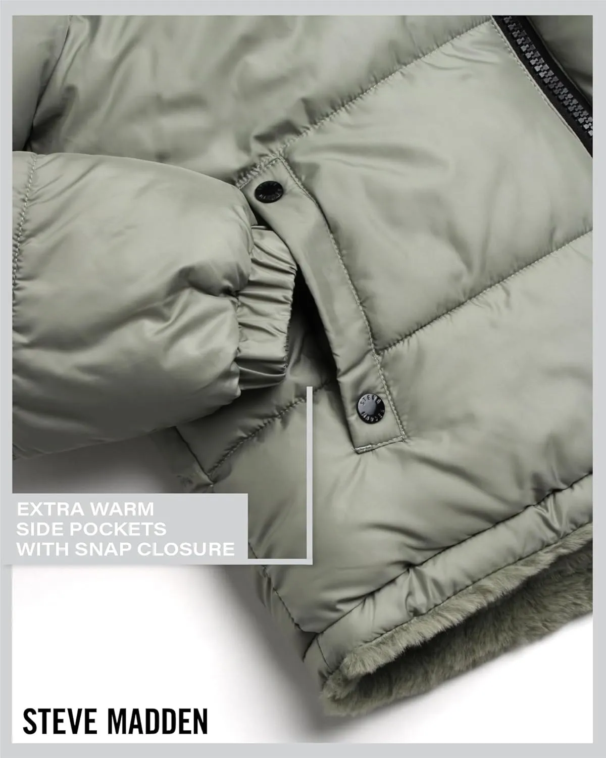 Steve Madden Women's Winter Jacket - Heavyweight Reversible Quilted Puffer Parka Coat Faux Fur Lined Jacket for Women (S-XL)
