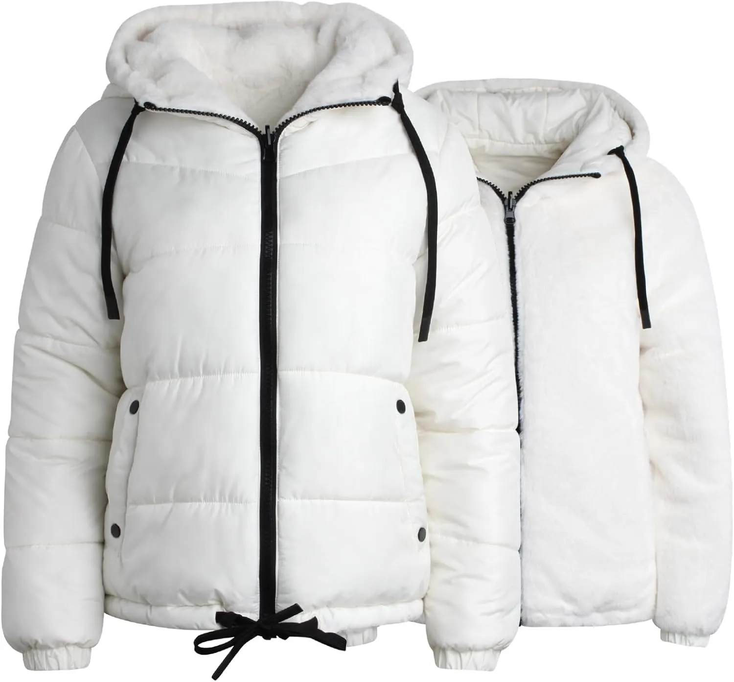 Steve Madden Women's Winter Jacket - Heavyweight Reversible Quilted Puffer Parka Coat Faux Fur Lined Jacket for Women (S-XL)