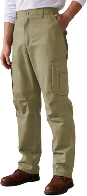 Straight Leg Cargo Pants Men Pocket Plus Size 2024 Fitness Dress Pants Zip Buckle Waist Casual Suit Trousers Workwear