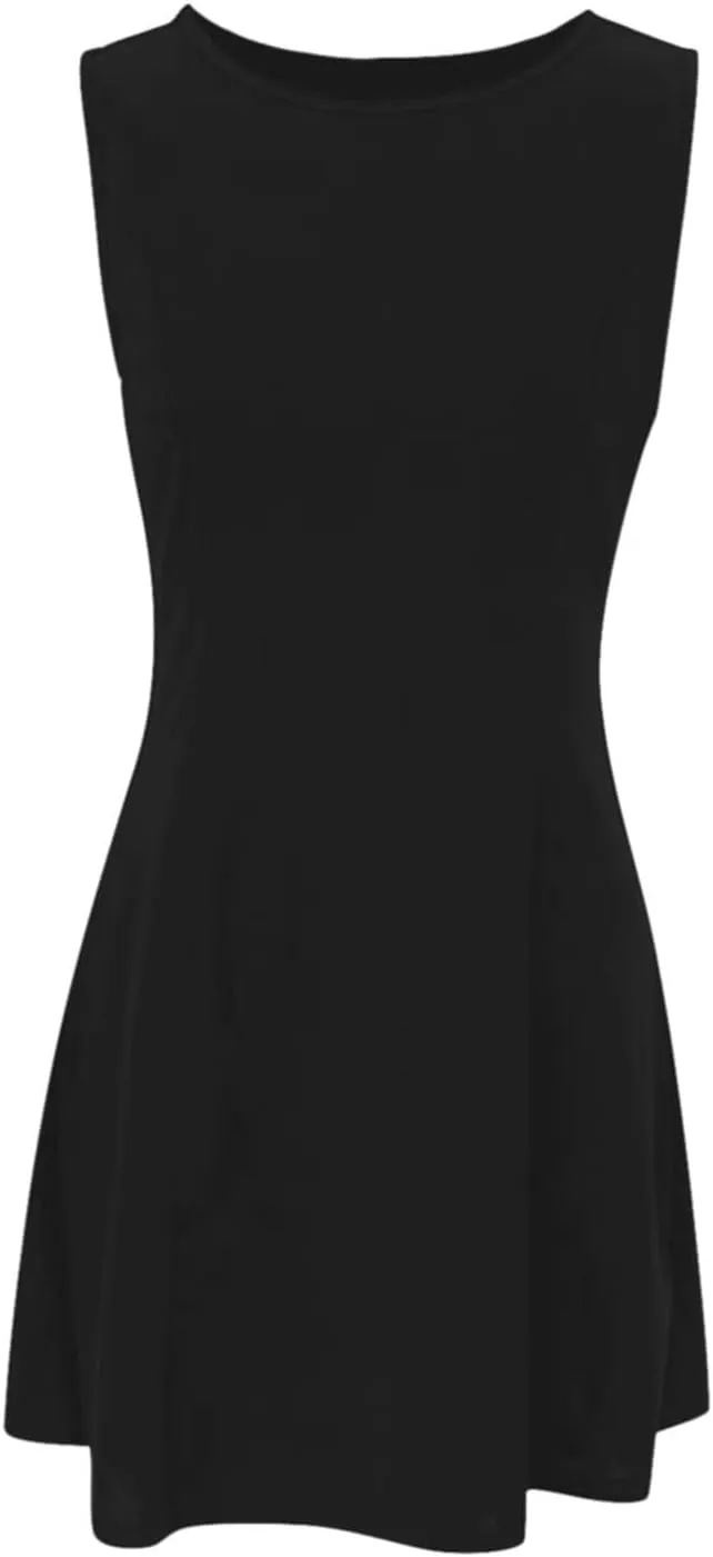 Sun Dresses for Women 2025 Vacation Tank Mini Dress Sleeveless Casual Tshirt Short Dress Beach Flowy Hhalter Dresses