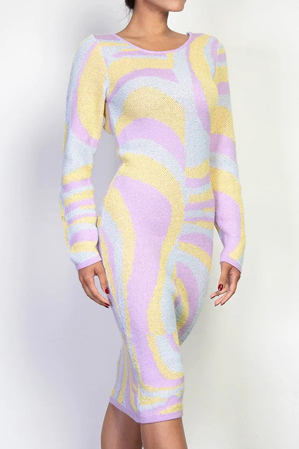 Sweater Midi Dress with cut out