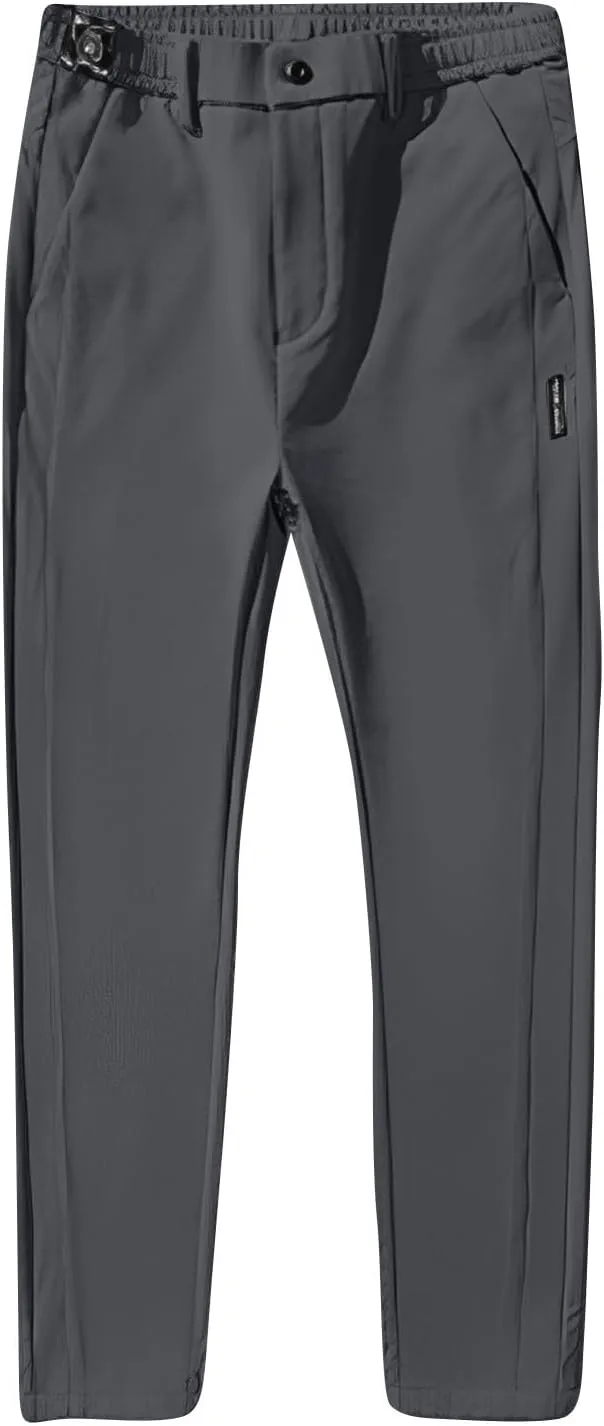Sweatpants for Men Tapered Combat Slacks Man Track Slimming Elasticated Waist Solid Split Ripstop Pant