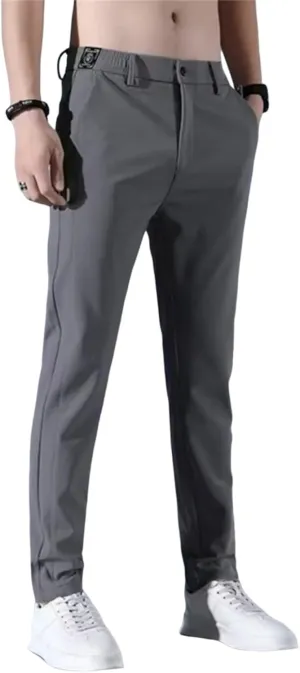 Sweatpants for Men Tapered Combat Slacks Man Track Slimming Elasticated Waist Solid Split Ripstop Pant