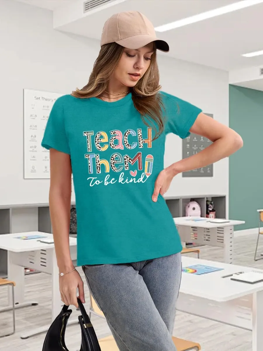 Teacher Shirts for Women Teach Teaching Tshirt Teacher Life Tee Tops