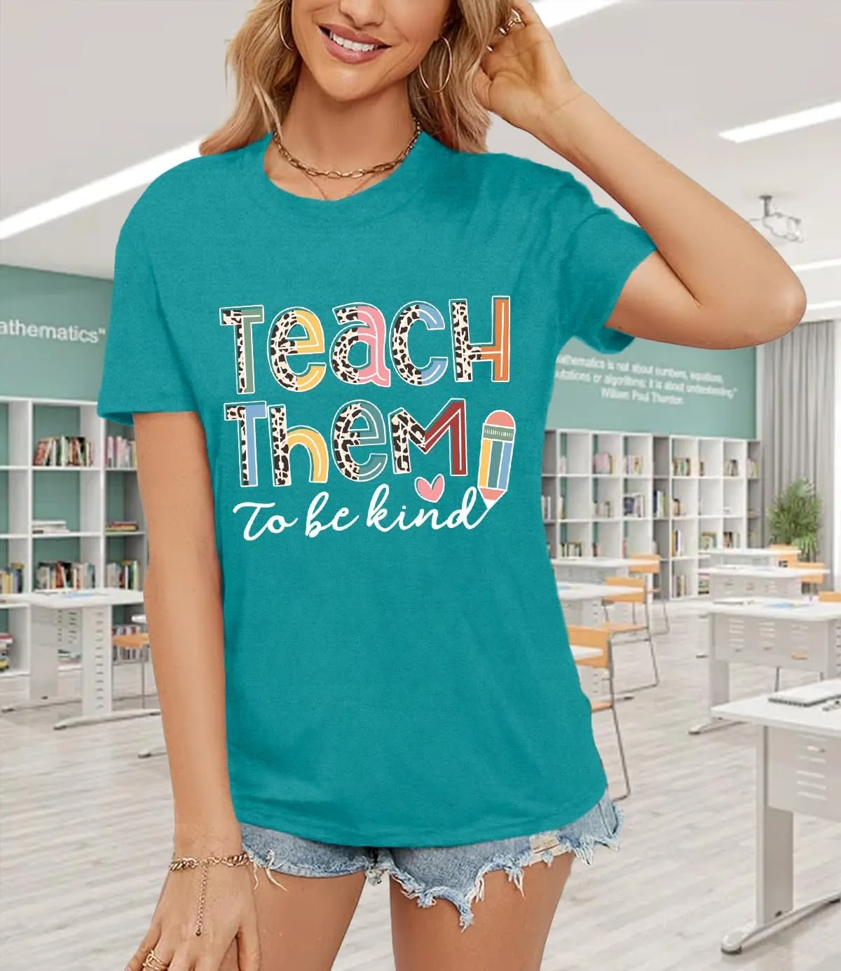 Teacher Shirts for Women Teach Teaching Tshirt Teacher Life Tee Tops